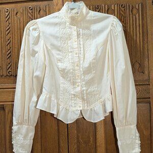 70s Jessica's Gunnies Victorian Ivory Blouse
